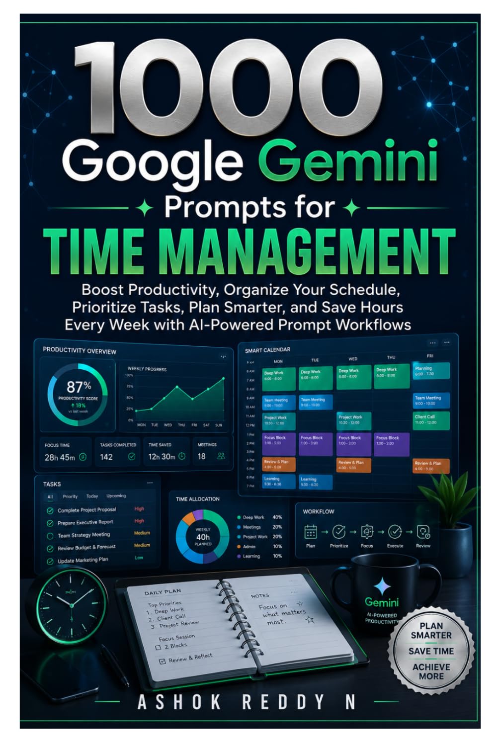 1000 Google Gemini Prompts for Time Management: Boost Productivity, Organize Your Schedule, Prioritize Tasks, Plan Smarter, and Save Hours Every Week with AI-Powered Prompt Workflows