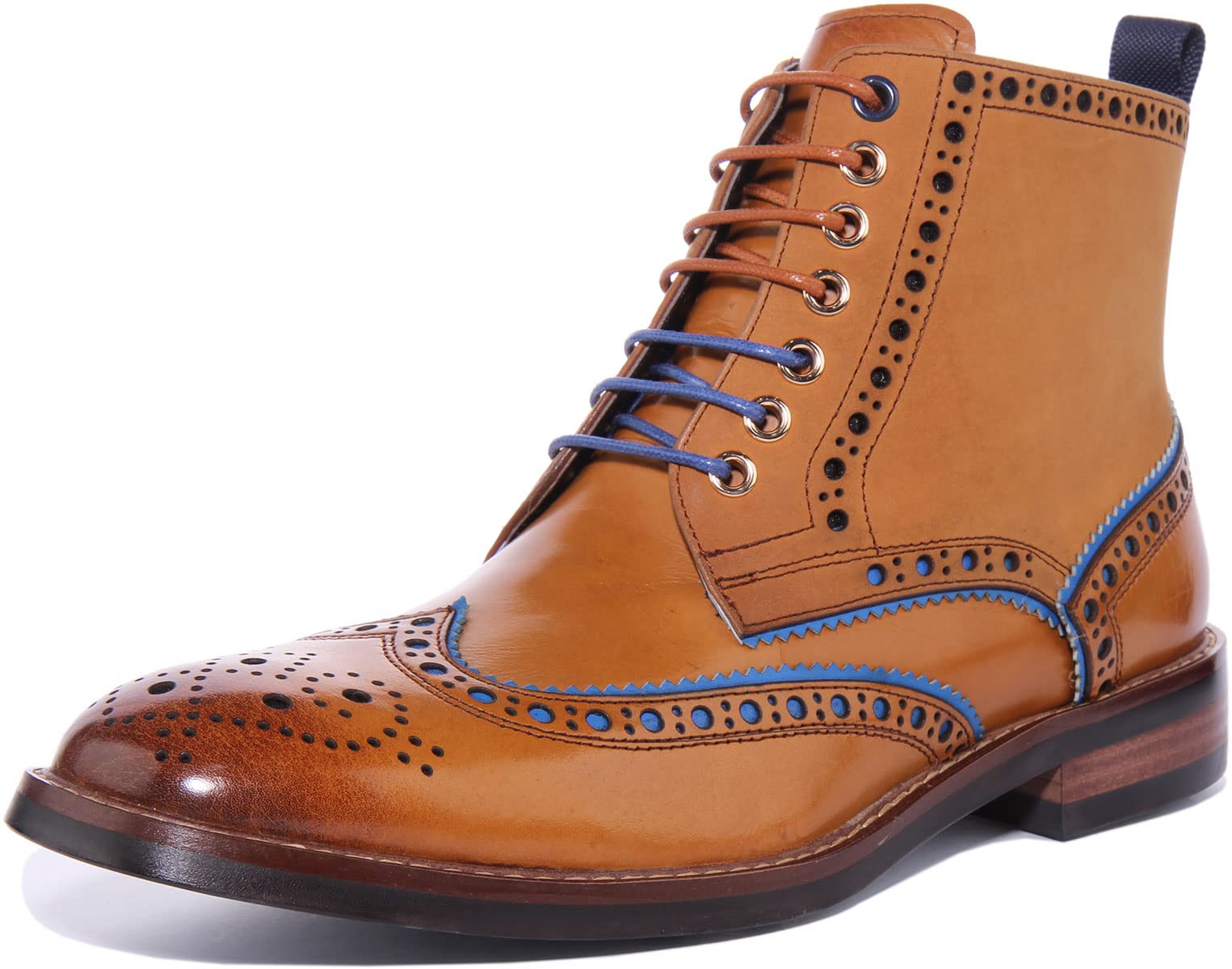 JUSTINREESS ENGLANDGary Men's Lace Up Leather Ankle Boot With Side Zip