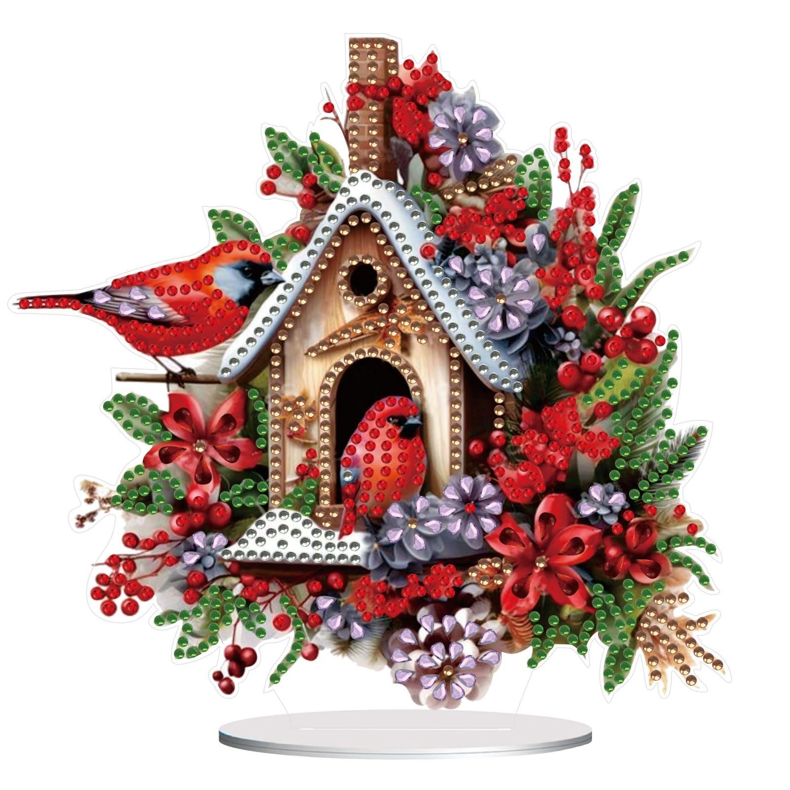 BAYUNOE DIY Diamond Art Painting Desktop Ornament Handmade Special Shaped Crystal Diamond Art Decorated Single Sided Diamond Tabletop Ornaments Home