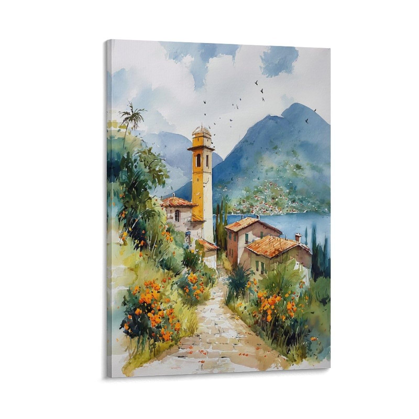 XWYMXZ Nicaragua Watercolor 20x30inch(50x75cm) Vintage Travel Poster Watercolor Canvas Art
