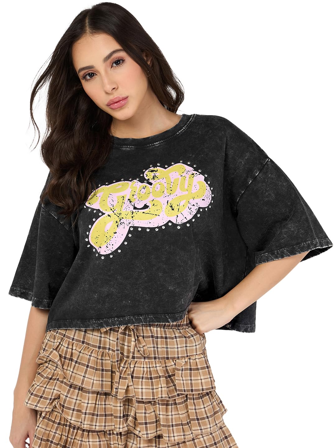 bewakoof Heavy Duty 1.0 Women's Oversized Fit Half Sleeve Round Neck Cotton|| T-Shirt-picture-42
