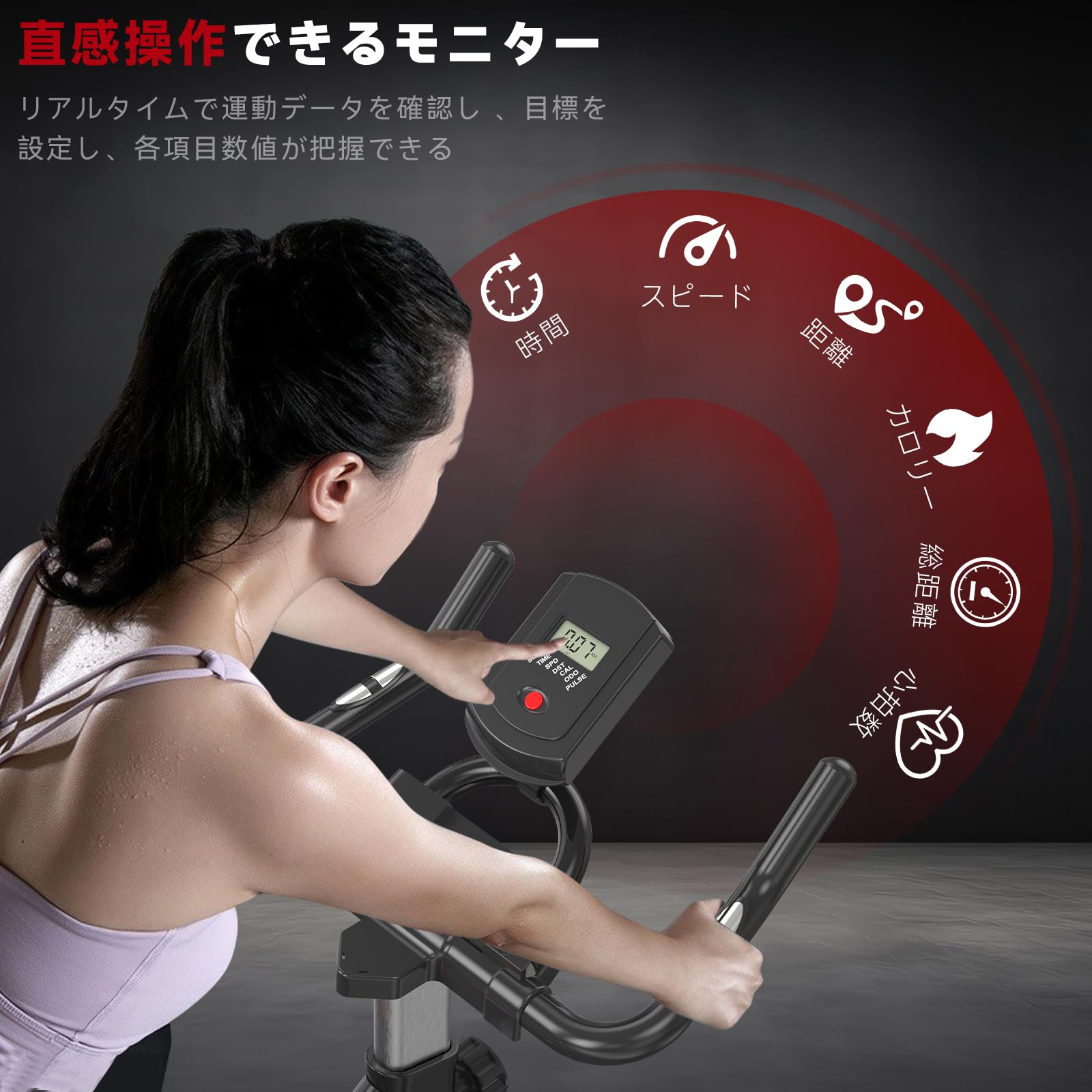 スピンバイク エアロバイク 静音 マグネット負荷調整 組立簡単 ダイエット器具 エアロバイク 家庭用 静音スピンバイク フィットネスバイク