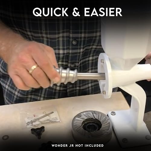 Miniatura 4 de Wonder Mill - Molino de manos Wonder Junior Deluxe con barrena de mantequilla de masanueces, crea masas frescas, mantequilla de nueces y café, masa