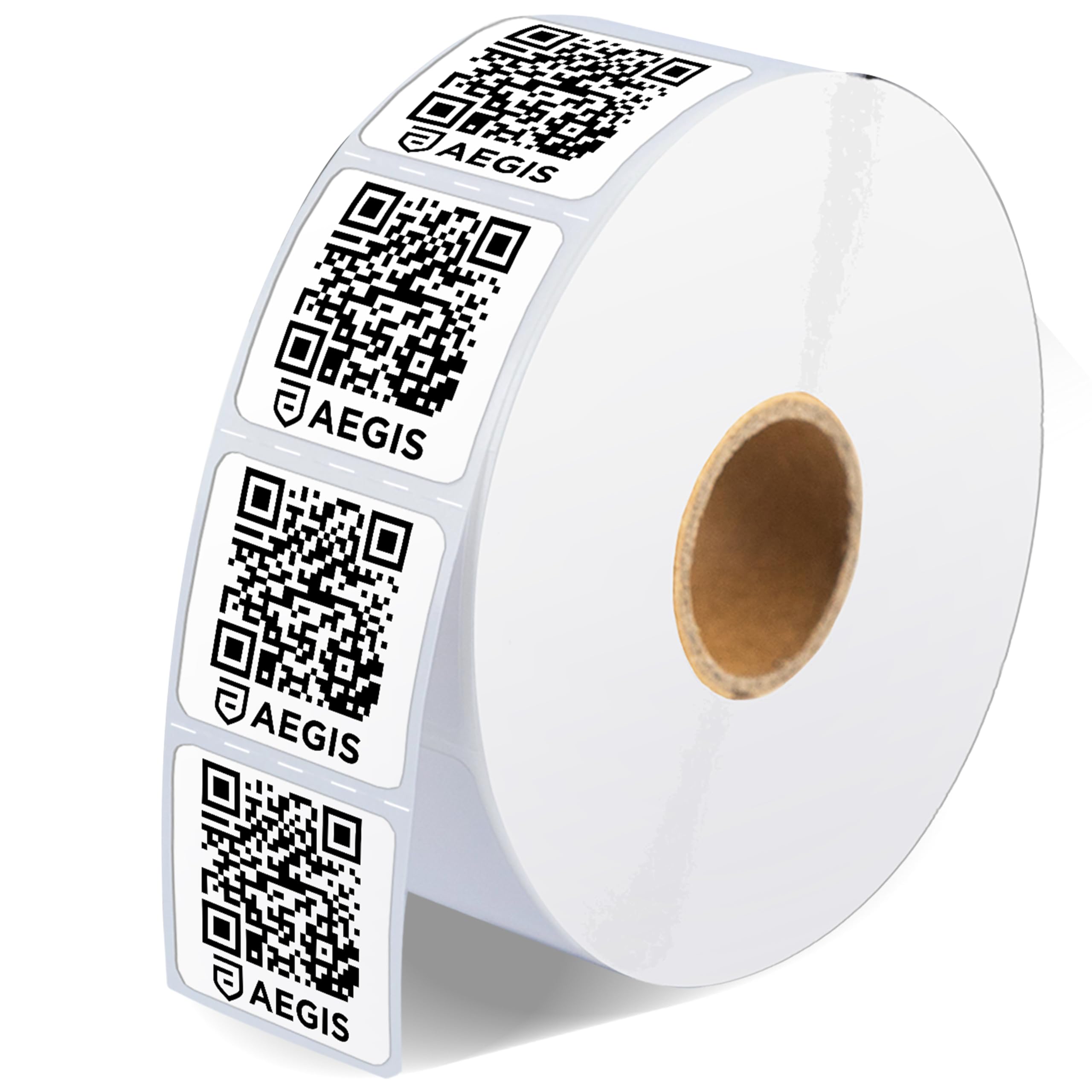 Aegis Adhesives - 1" X 1" Square Direct Thermal Labels (1375 Count, 1 Roll) - QR Code Stickers, Price Tags, Barcode Labels for Inventory - Compatible with Zebra Printers, NOT Rollo Compatible