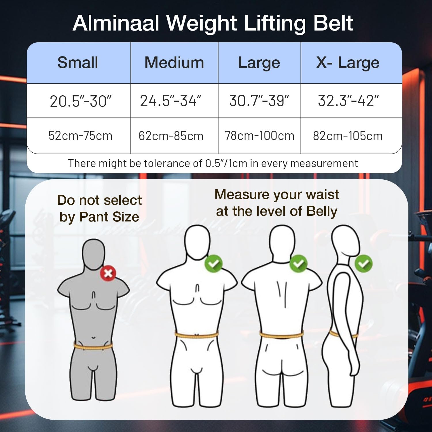 Buy Alminaal 13 MM Leather Lever Belt for Gym Adjustable