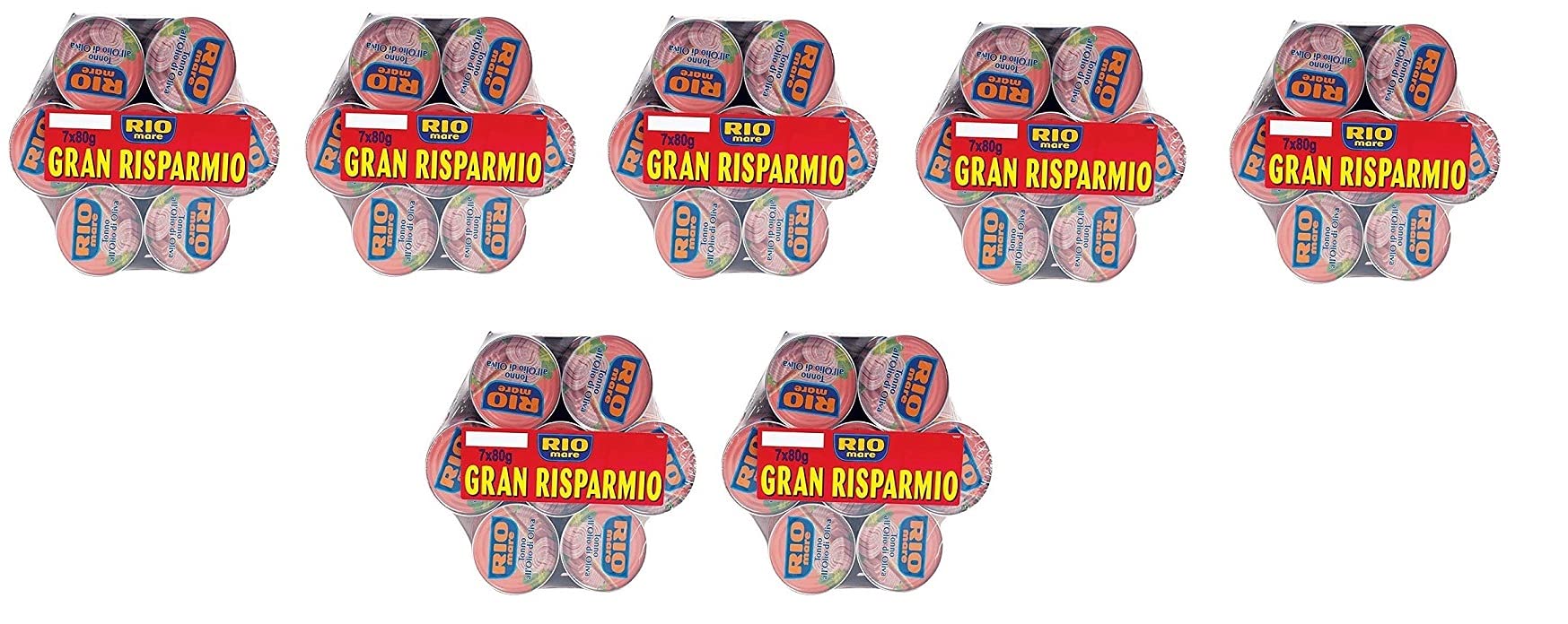 7X Rio Mare Tonno all'olio di Oliva Mega Pack Tonno in Olio di Oliva (7x80g)