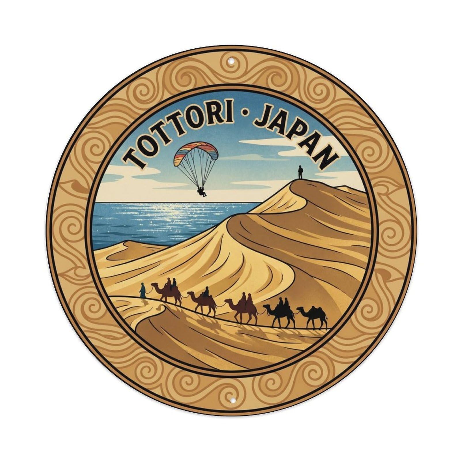 Tottori Sand Dunes Island Travel Journey Japan Metal Tin Sign