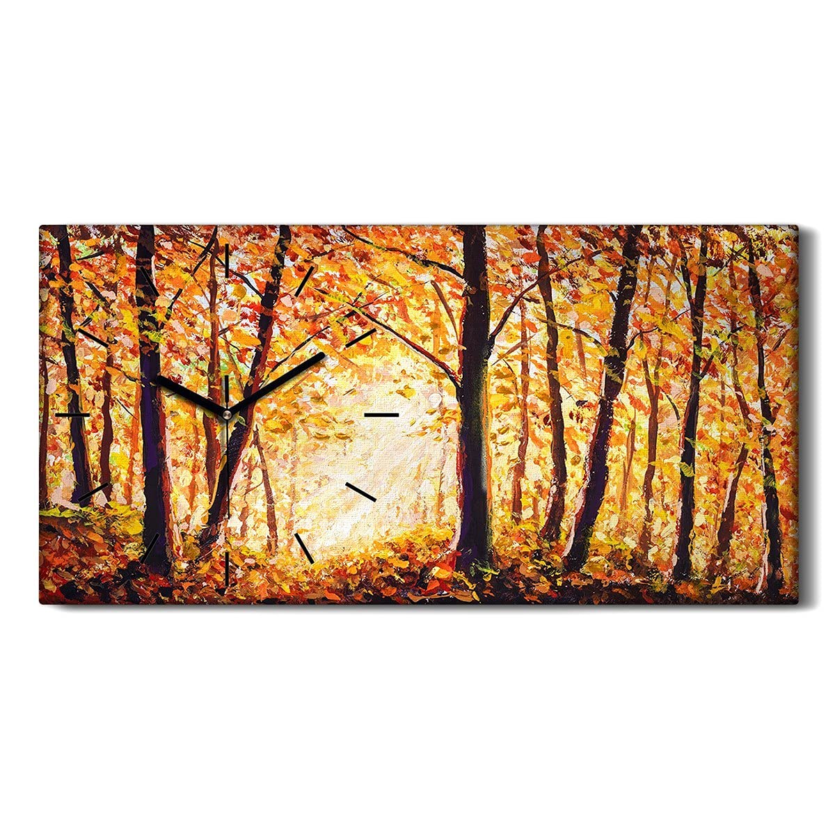 Horloge silencieuse sans tic-tac forêt d'automne 60x30cm pour dormir en toute sérénité