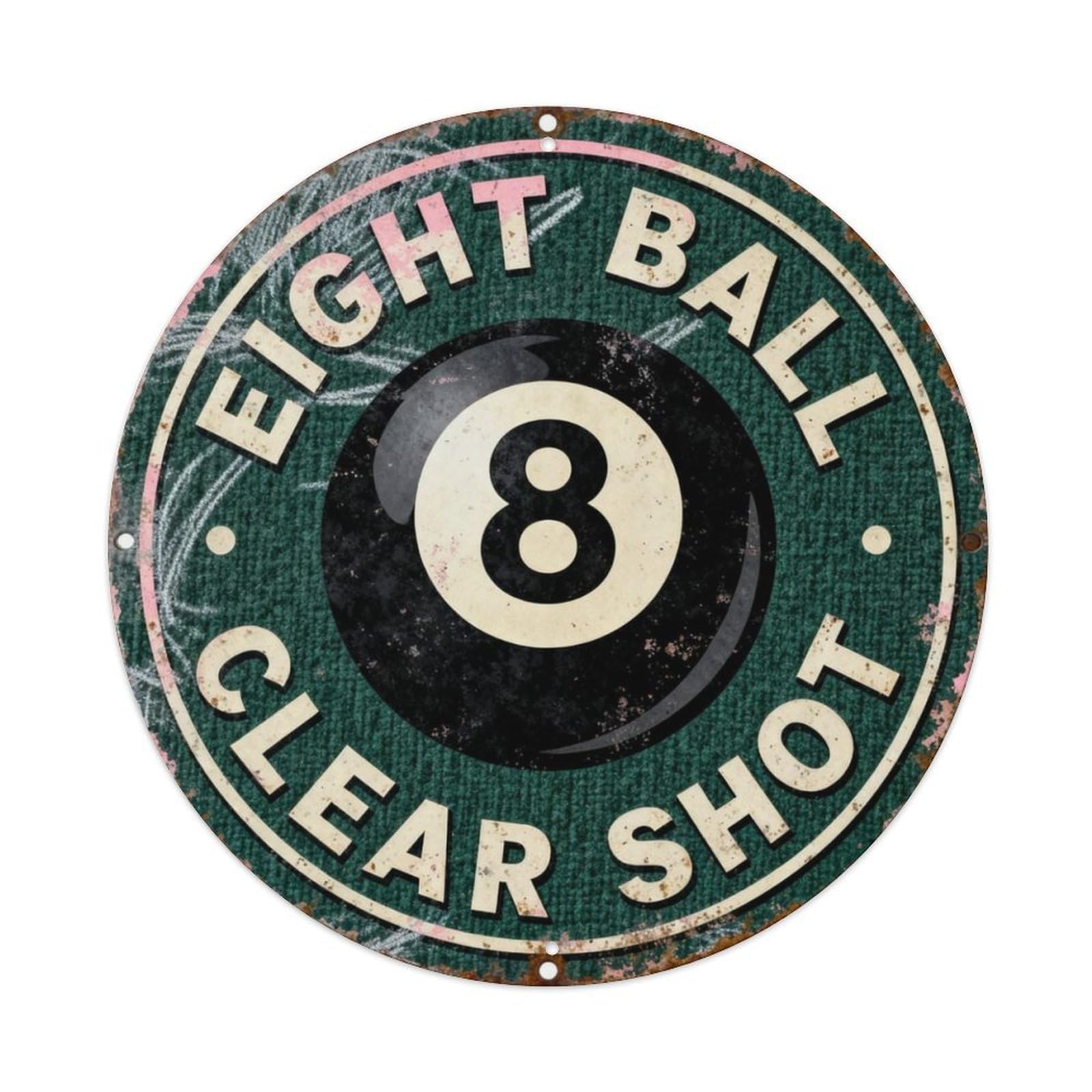 Eight Ball Clear Shot Metal Tin Sign Plaque