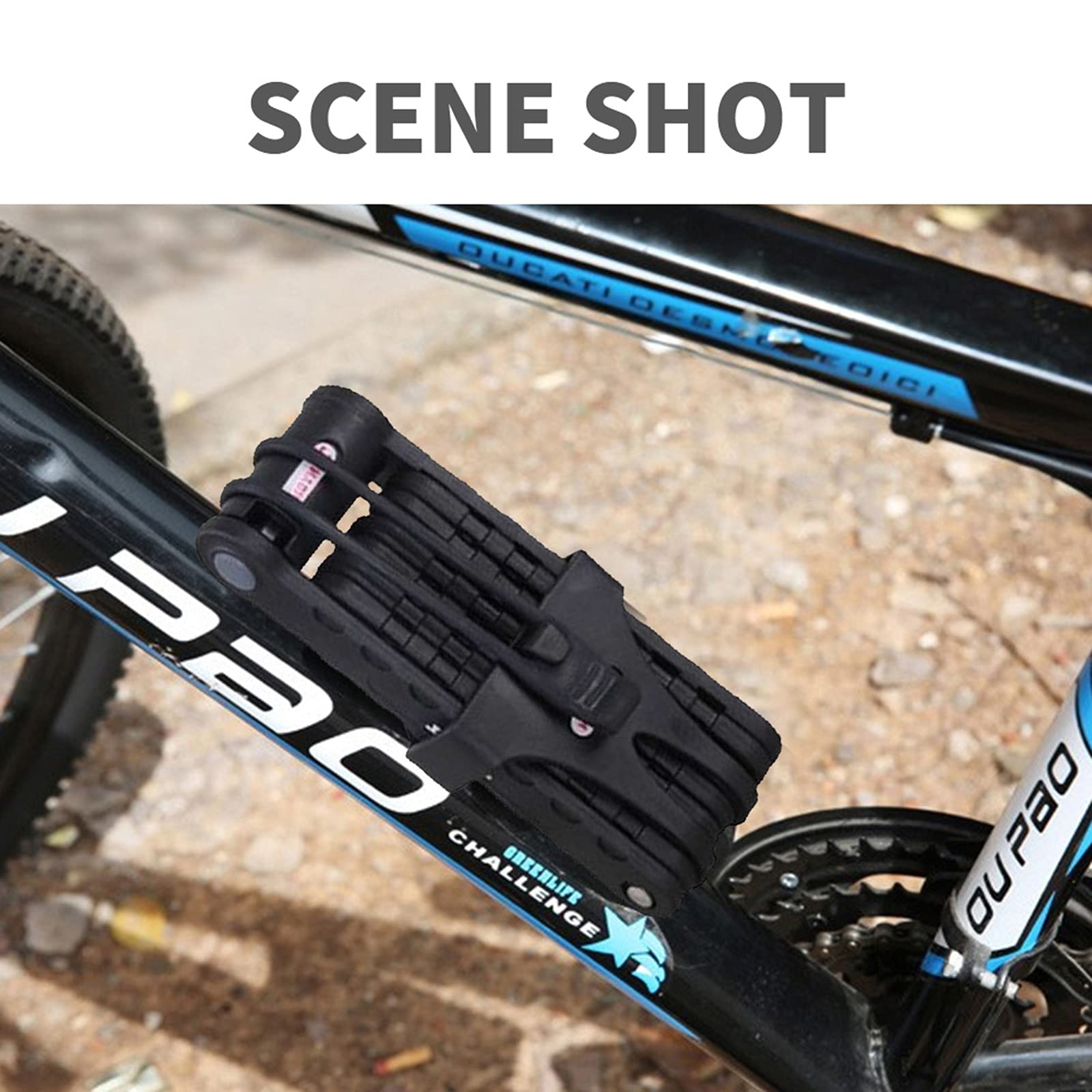 Serrure de Vélo Pliante Compacte-Serrure de Vélo de Montagne à 8 Sections-Serrure de Vélo Pliable Antivol Robuste,Black