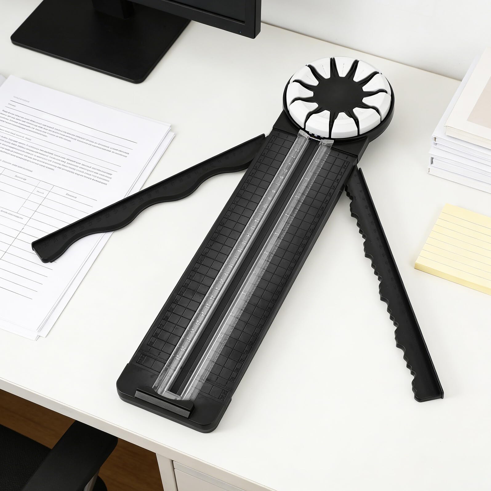 Massicot Papier Cartonné Noir Coupe et Fonctionnement Facile pour Bureau et Travaux Manuels de Scrapbooking
