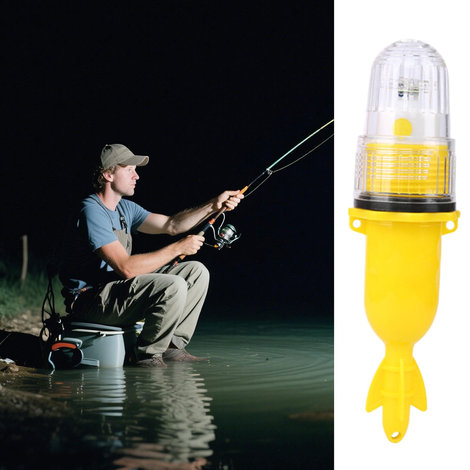 Lucchetto da Pesca LED | Luci di Navigazione - Lampada Attrazione Impermeabile per Pagaie Marine Kayak d'Acqua Dolce Imbarcazioni