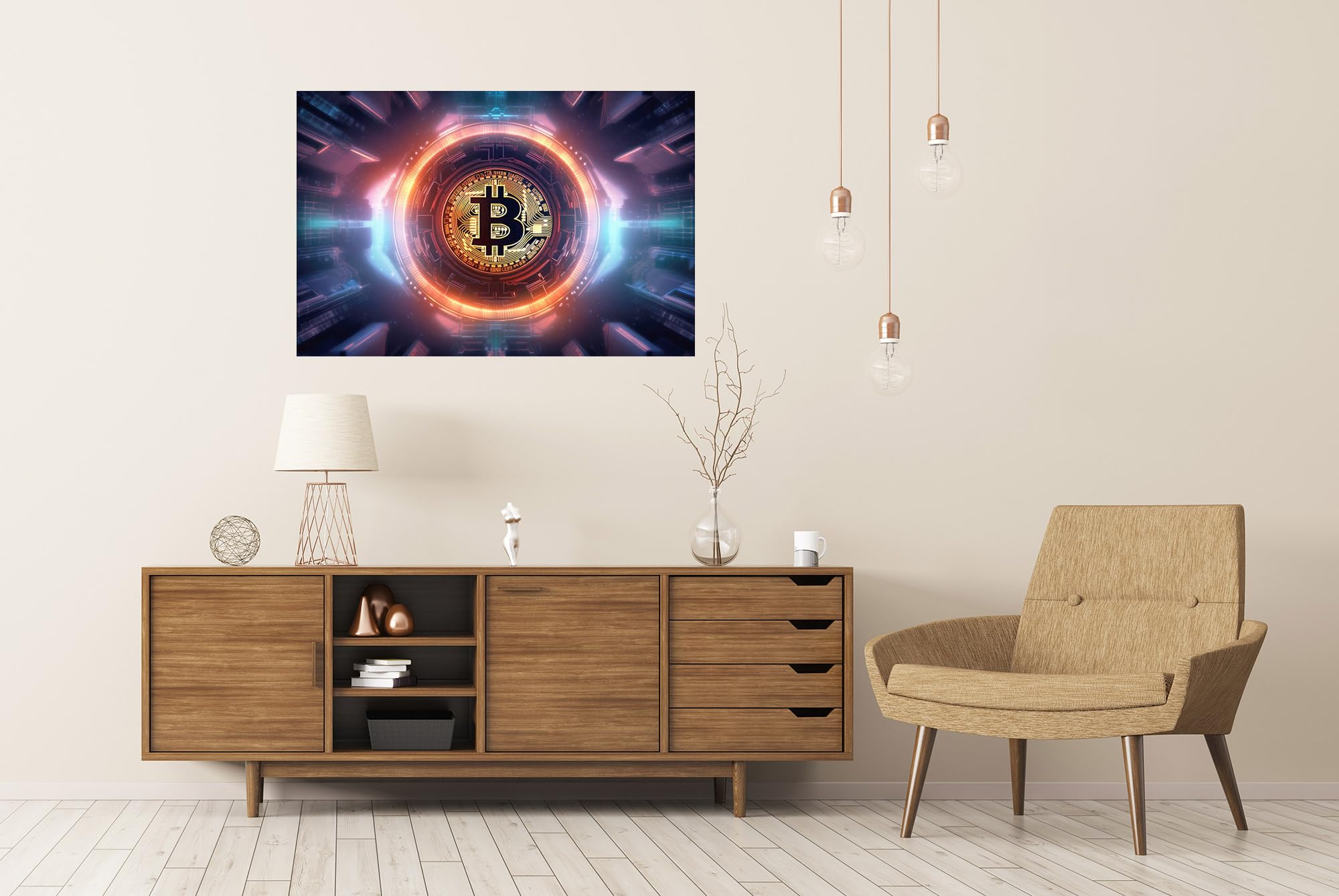 islandburner Photo XXL Poster Bitcoin Abstrait Logo Crypto-monnaie Crypto Ai  Premium Images Photo Photo : Amazon.fr: Mode