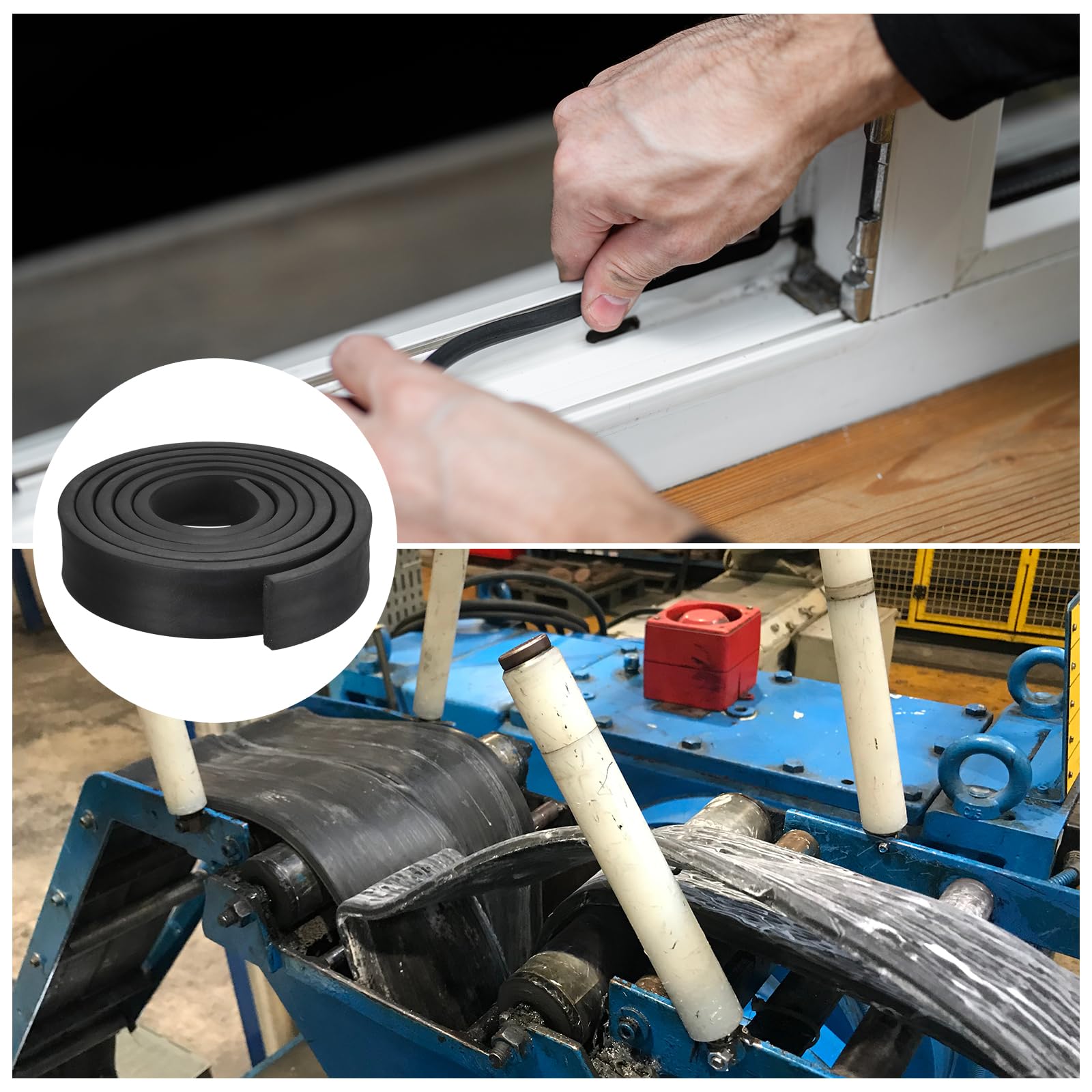METALLIXITY EPDM Solid Rubber Strips (78.74" L x 1.57" W x 0.39" T) 1Pcs, Rubber Neoprene Seal Strips - Image 3