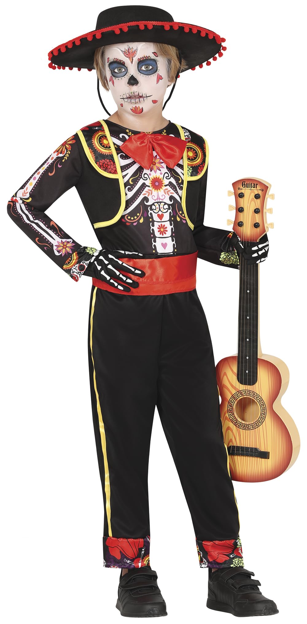 FIESTAS GUIRCA Mariachi Skeleton Boys Fancy Dress Costume - Mexican Day of the Dead Suit - Boys Halloween Costumes Age 7-9 Years - Image 2