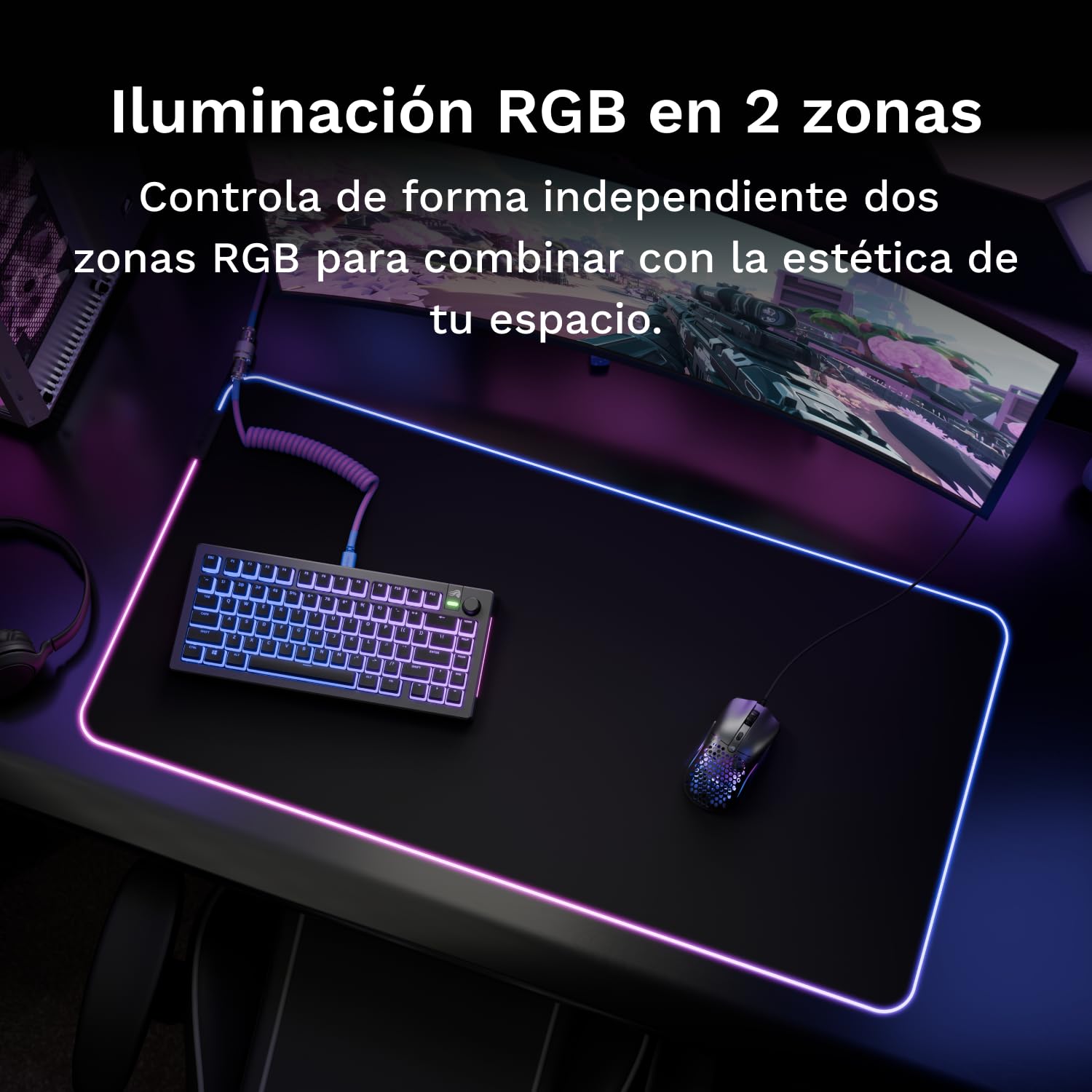 GLORIOUS Alfombrilla de Tela Gaming Bordes Cosidos XXL Extended (GLED) | Superficie suave optimizada, lavable a máquina, base de goma antideslizante para velocidad, control alto, suma precisión