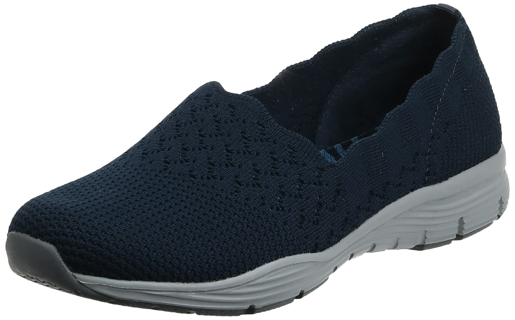 Skechers SEAGER - STAT, Women's Slip On Trainers, Blue (Navy Flat Knit Nvy), 3.5 UK (36.5 EU)