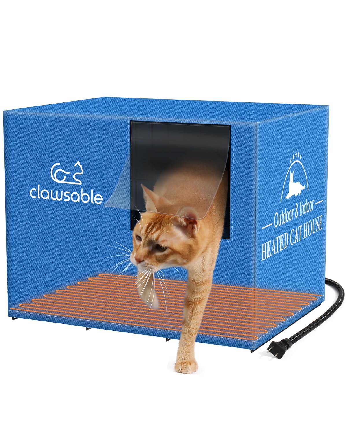 Large Heated Cat House for Outdoor Cats in Winter, Anti-Soaking Insulated Cat  House, Elevated u0026 Weatherproof, Warm Cat Shelter with Cat Heating Pad Bed,  Indoor/Outdoor House for Feral Barn Cat Puppy (Small