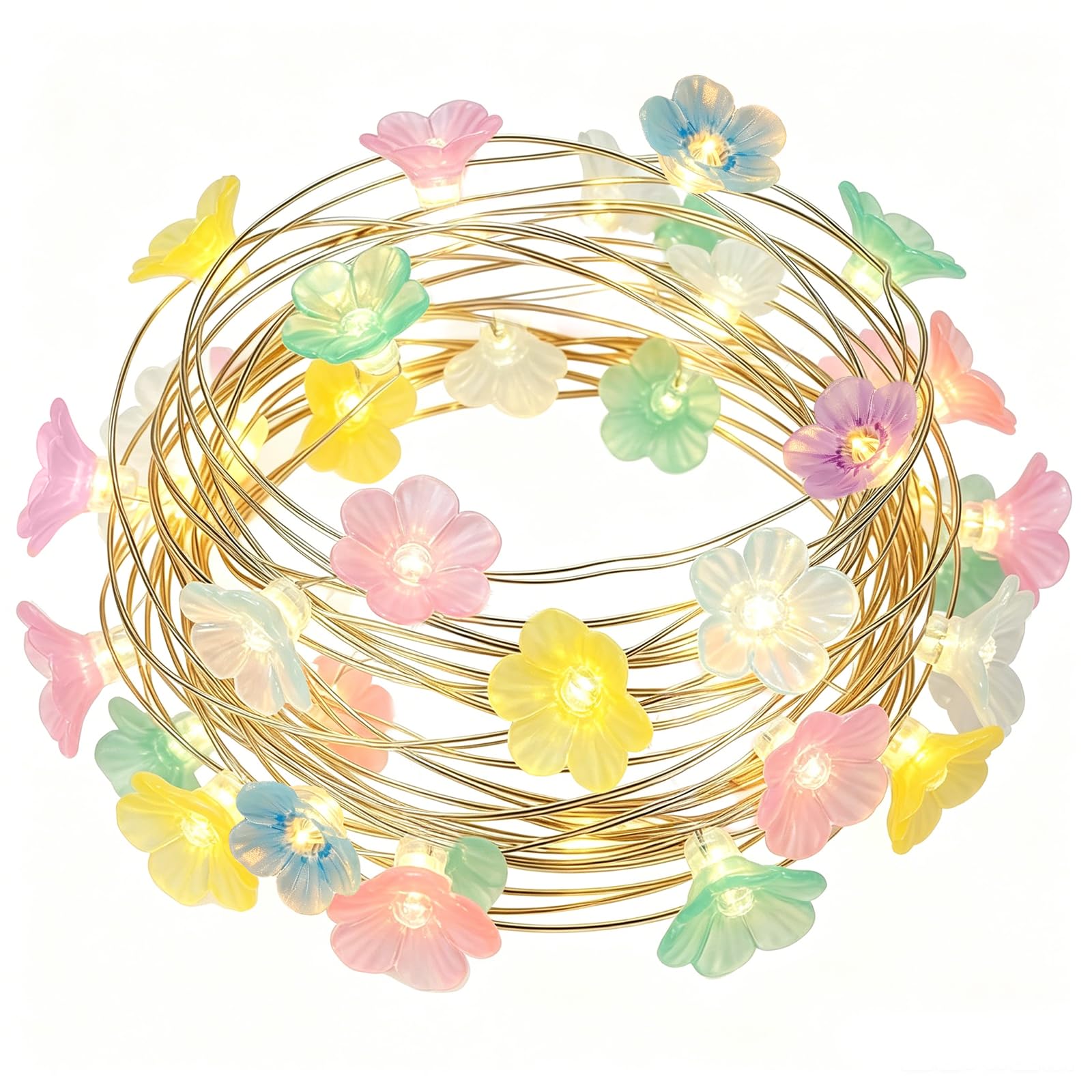 3 Meter 30 LED Pink Cherry Blossom Fairy Lights, Battery Operated Flower String Lights for Bedroom Decor, Girls Room Gift, Indoor Outdoor Spring, Christmas, Wedding Party Decoration (Macarons)