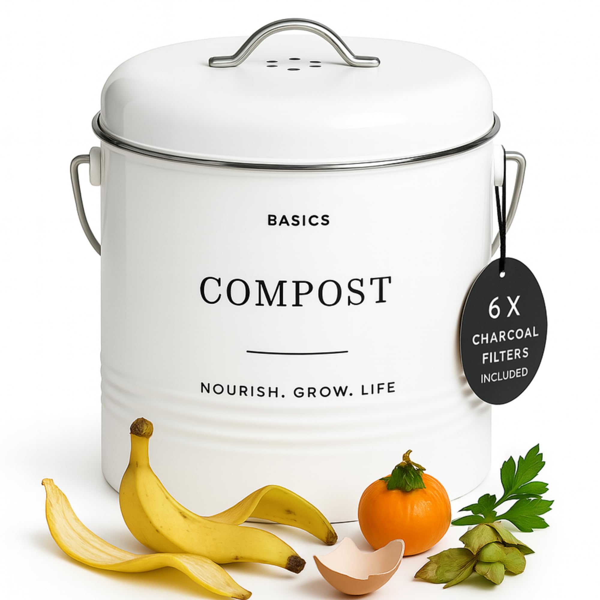 D'Lifeful Kitchen Compost Bin 1.3 Gal