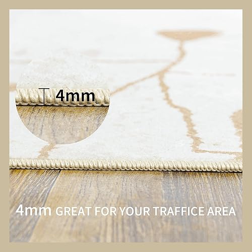 Miniatura 7 de Alfombras lavables de 5 x 7 pies para sala de estar, modernas, antideslizantes, ligeras, para cuarto de servicio, cocina, comedor, decoración del