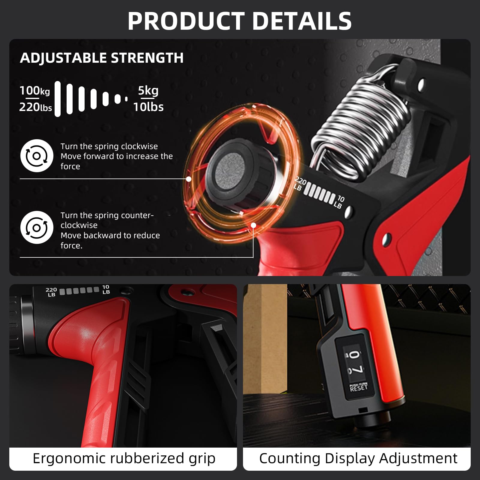 Grip Strength Trainer, 2 Pack Hand Grip Strengthener, Forearm Strengthener, Hand Strengthening Devices, Hand Exercisers for Strength, Grip Trainer Hand Strengthener