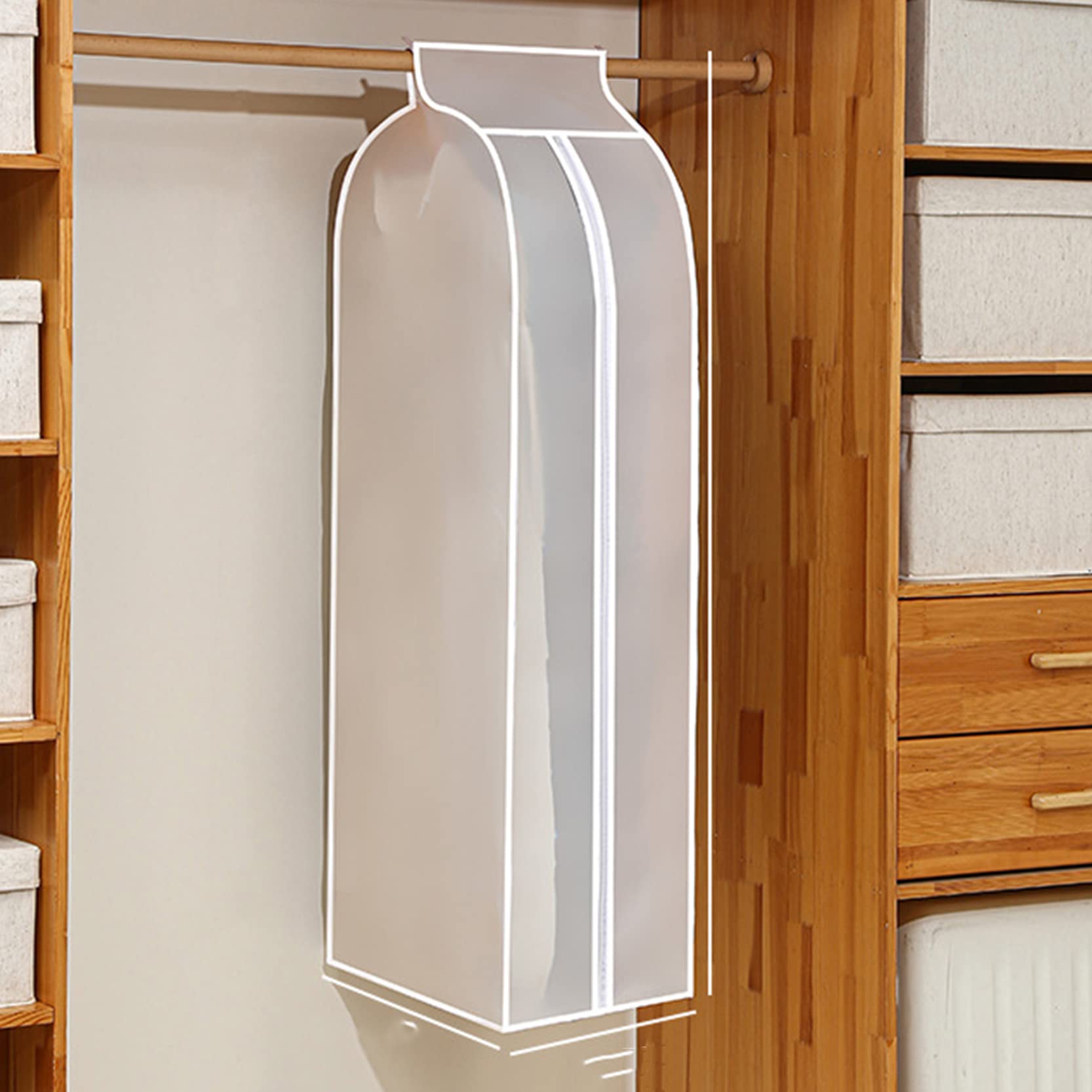 Fundas para Ropa con Cremallera,Bolsas para Ropa A Prueba De Polvo Espesar PEVA Ecológico,Lavables Impermeables Transparentes Fundas para Vestidos Bolsas para Armario,A-60x50x150cm (A 30x50x120c