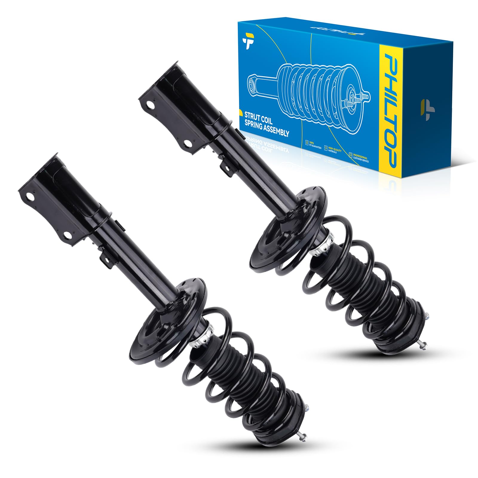 PHILTOP Rear Struts Fit for Camry 2007 2008 2009 2010 2011, Avalon 2008 2009 2010 2011 2012, Complete Shocks Absorber Quick Suspension Struts with Coil SpringAssembly 172310 172309 Set of 2 SAA009