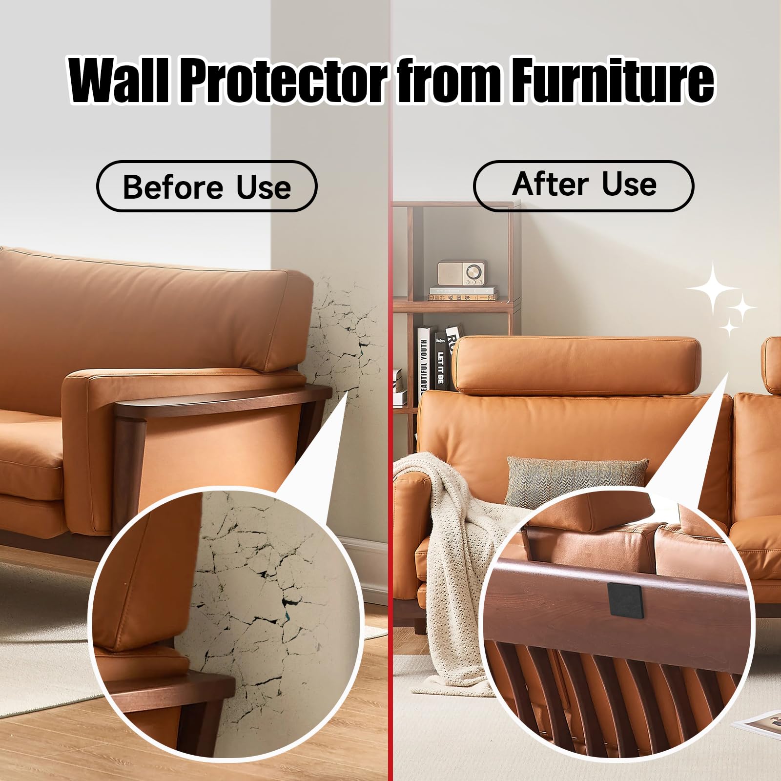 Headboard Wall Bumpers - 20-Pack Anti-Shake Furniture Protectors