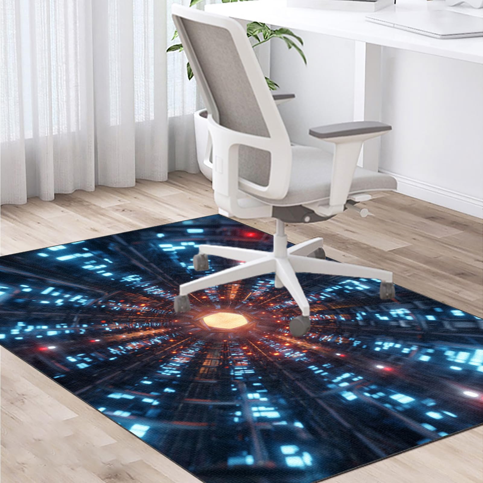 Zteiuqx Computer Gaming Chair Mat,Office Chair Mat for Hardwood Floor & Carpeted Floor, Heavy Duty Floor Protector Desk Chair Mat for Carpet Floors, Non Slip Chair Mat for Home Office 180 x 230 cm