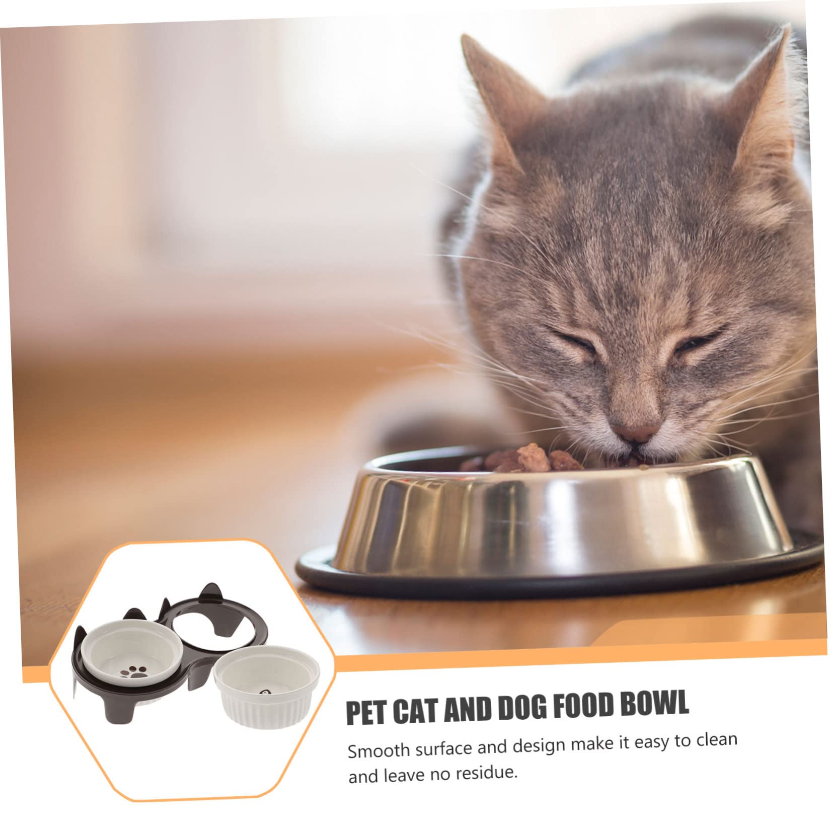 UKCOCO Gamelle pour Chat Céramique Antidérapante Pratique pour Nourrir Chat et Chaton avec Support Solide et Facile à Nettoyer