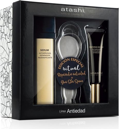 Atashi | Ritual Anti-Aging-Reparatur | Anti-Falten-Serum + Augenkontur + Gua Sha