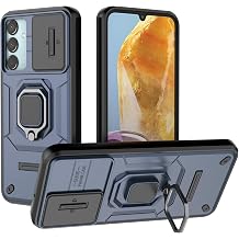 Mobile Phone Case for Samsung Galaxy M55/F55/C55 Support Car Holder Sliding Window Shockproof Protective Phone Cover for Samsung Galaxy M55/F55/C55 Military Cases Lens Protection Blue