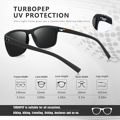Miniatura 5 de Square Polarized Sunglasses for Men and Women Lightweight Frame Sun Glasses with UV Protection