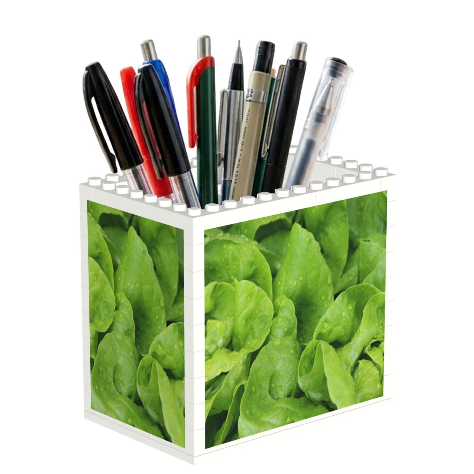 Poadnly Green Lettuce, Pen Pot Pencil Holder for Office Home School, Compact Desk Organiser for Office Stationery