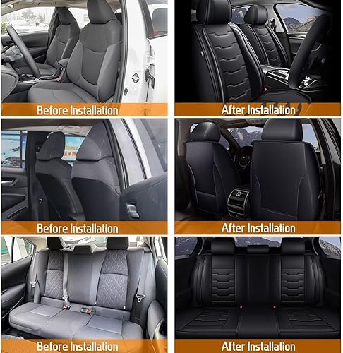 Miniatura 6 de DISUTOGO Juego completo de fundas de asiento de automóvil para Nissan Kicks 2018-2023 2024, funda de asiento impermeable de piel sintética,