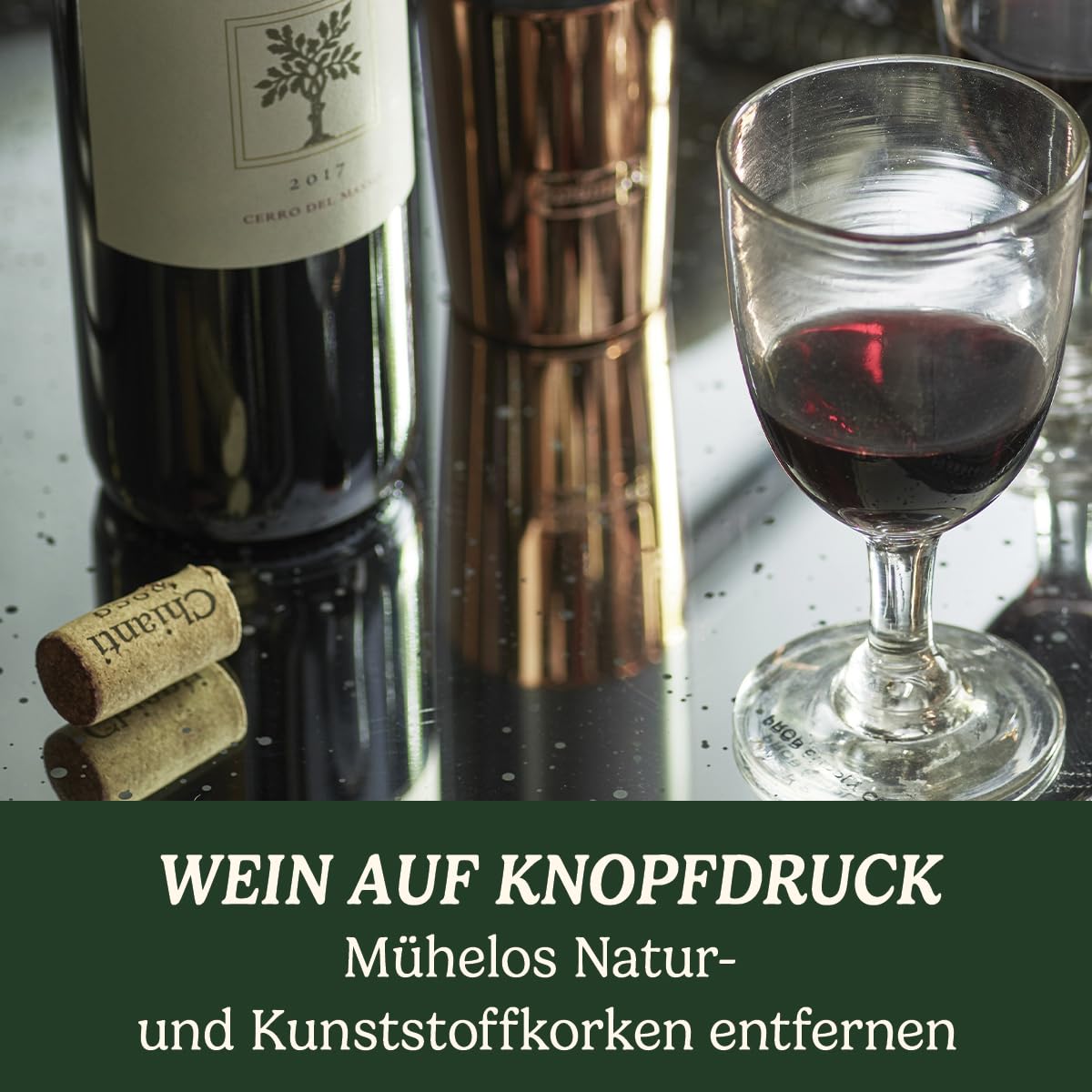 Cuisinart Wiederaufladbarer automatischer Weinöffner mit Vakuumversiegler | Flaschenöffner mit Korkenzieher | bis zu 80 Flaschen | Integrierter Folienschneider | Geschenk für Weinliebhaber | Schwarz