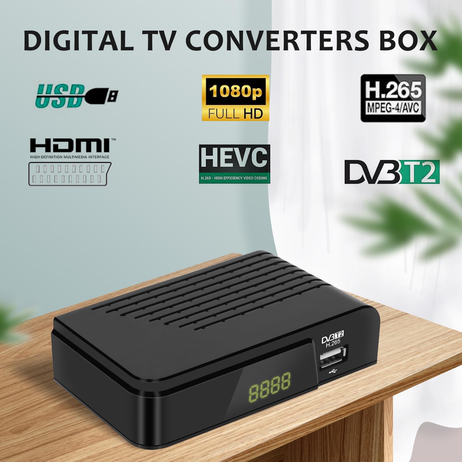 Terrestrial Receiver DVB-T DVB-T2 Receiver HD HEVC H.265