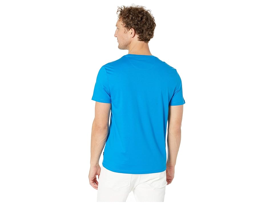 

Calvin Klein Short Sleeve Jersey Rib Trimmed Crew Neck T-Shirt (Crystal Sea) Men's Clothing, Blue