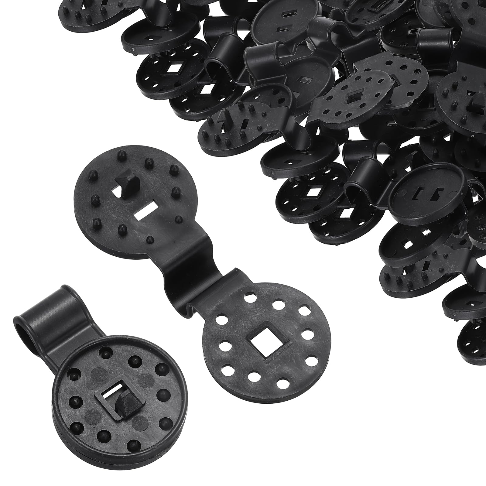 PATIKIL 70 Pcs Shade Cloth Clips, Medium Plastic Lock Grip Sun Shade Fixing Clip for Outdoor Garden Agricultural Greenhouse Anti Bird Netting, Black