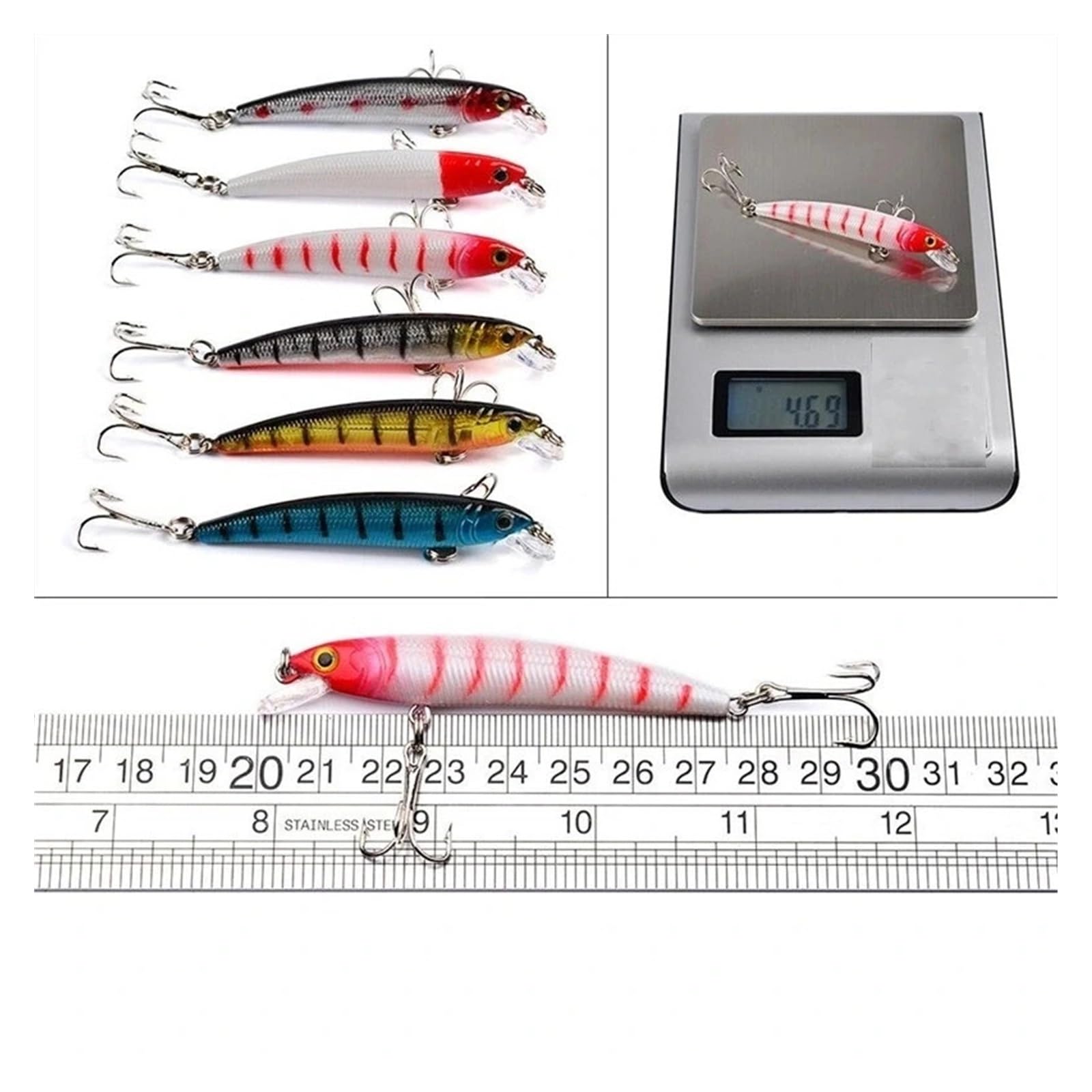 INEOUT Zestaw Przynęt Wędkarskich Wędkarstwo Twarda Przynęta Mini Minnow Pływająca Huśtawka Crankbait Szalone Woblery Sztuczna Bioniczna Korba Przynęty