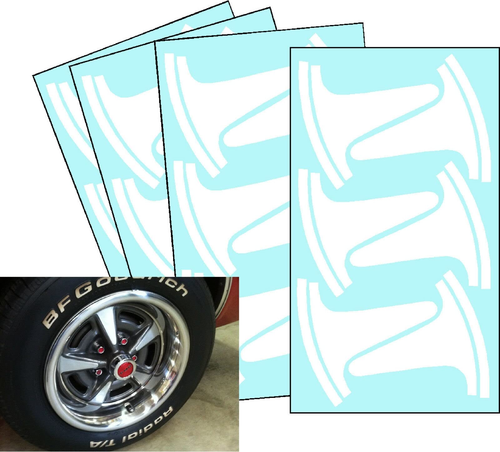 Replacement for Pontiac Firebird Rally II Wheel Paint Mask Stencil Kit for 15” rim