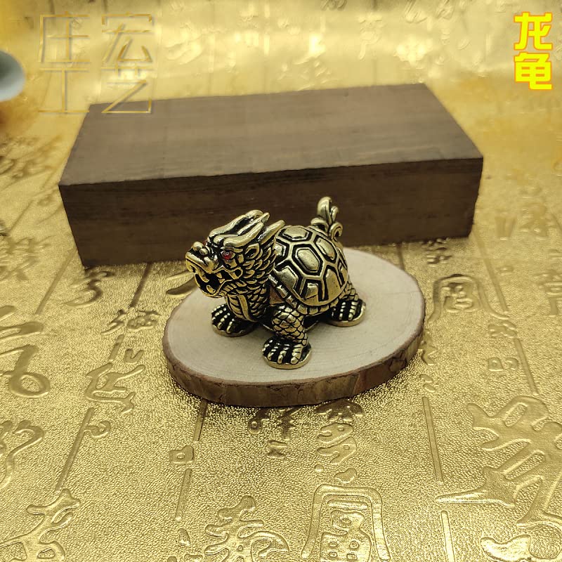 Amazon.com: QianKao 纯铜风水家居高端小摆件龙龟霸下玄武招财进宝转运