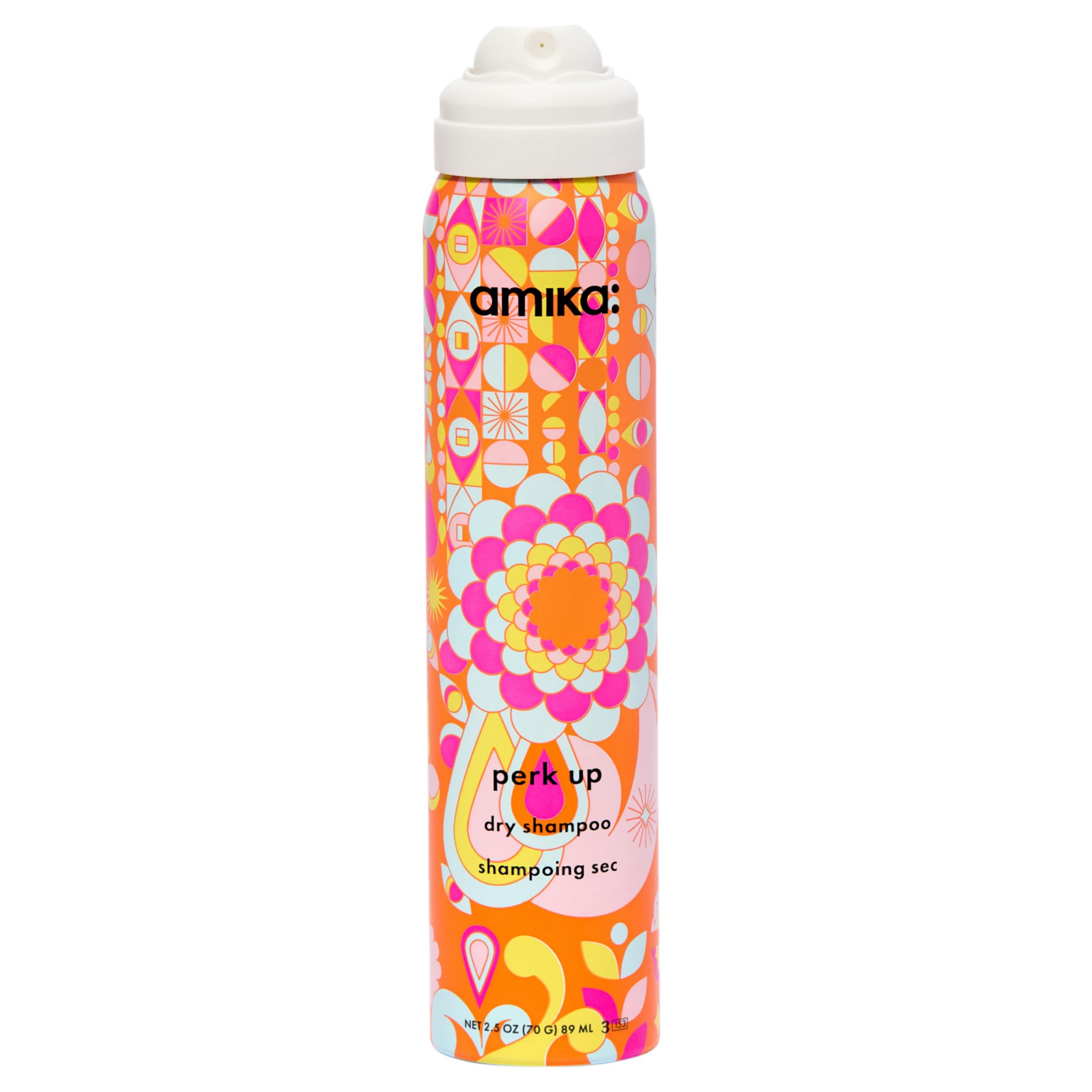 amika Perk Up Talc-Free Dry Shampoo 89ml I Volumenspendendes Trockenshampoo mit Reismehl + Sanddorn I Talgregulierend & Reinigend I Frischt den Haaransatz auf I Reisegröße