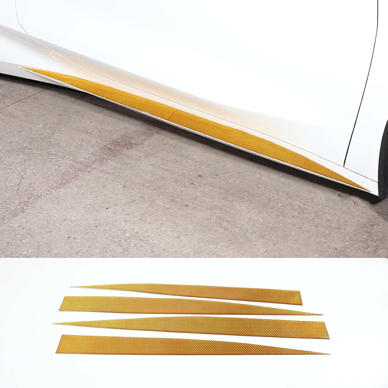 Soft Carbon Fiber Car Door Side Skirt Trim Sticker Compatible with Chevrolet Corvette C8 2020-2026, Lower Door Panel Decal Molding Trim, Side Panel Decoration Strip 4Pcs (Red)