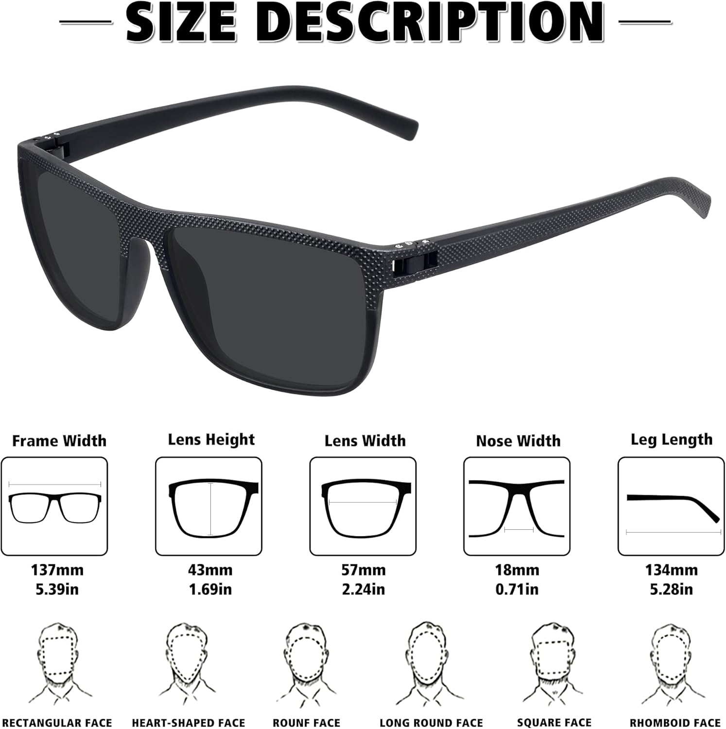 STORYCOAST Polarized Sunglasses for Men Women Classic Square Sports Fishing Running Golf Sun Glasses UV Protection - Image 5