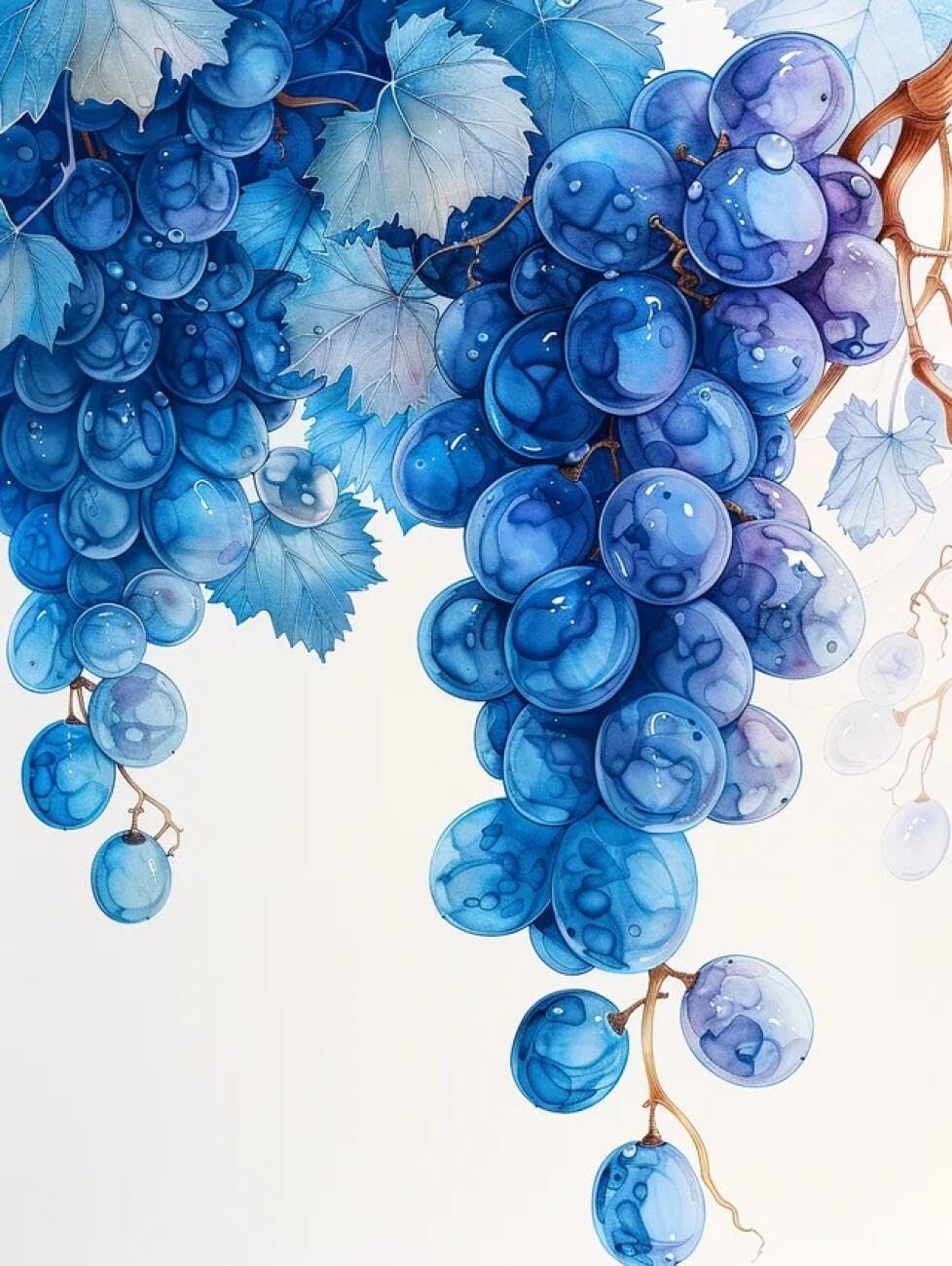 RKFLGEW Blumen Diy Perlenstickerei-Set Für Erwachsene Fantasy Fruit Grape Kreuzstich-Set Mit Perlen,Gestempeltes Stickset Für Erwachsene,Wandkunst 50x70 cm