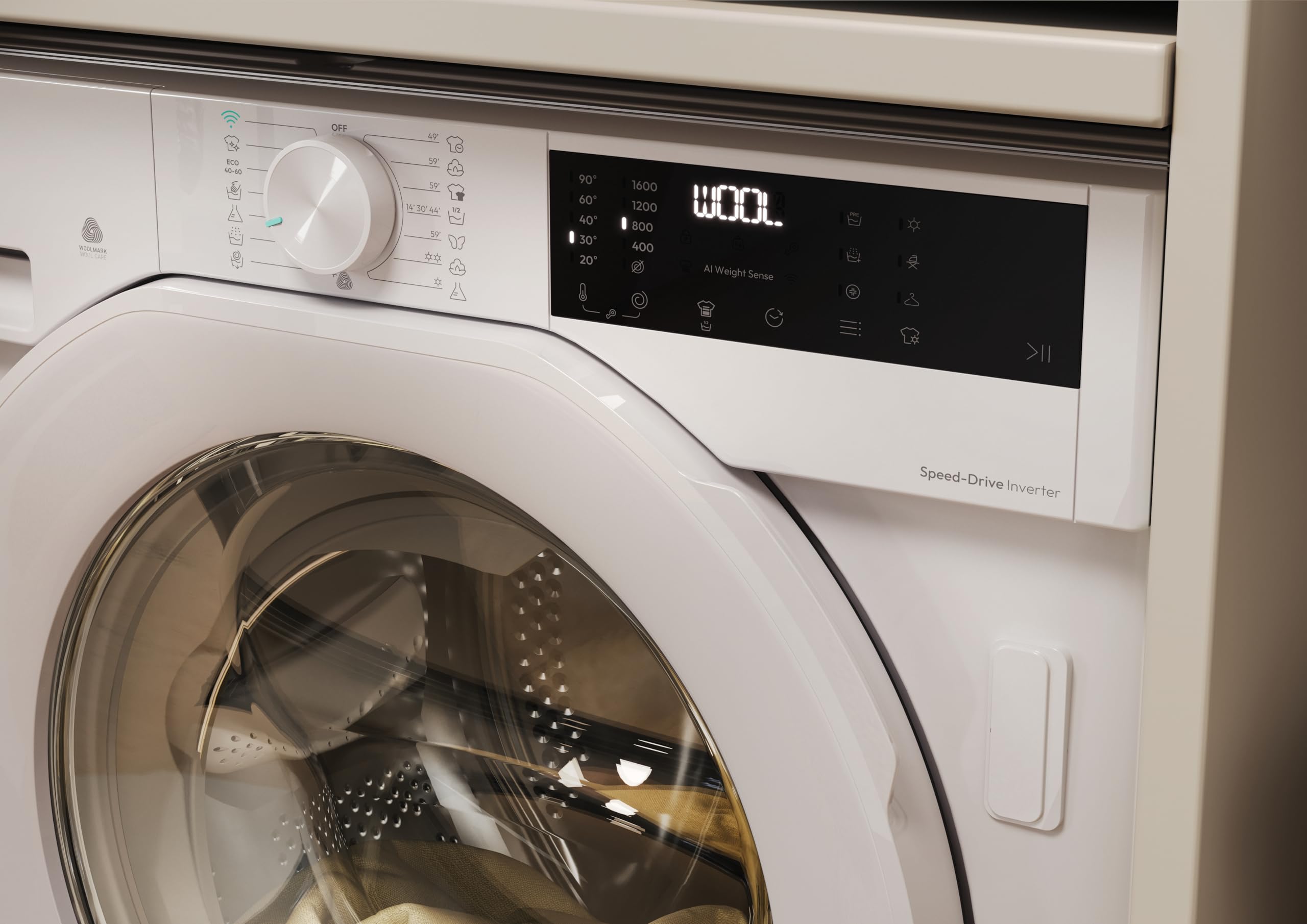 Candy Pro-Wash 400 BC448M4D8J-S, Lavatrice integrabile 8 KG, 1400 Giri/min, Display digitale, Connettività WIFI, 16 cicli, Motore Inverter, Inizio differito 24H, Blocco Bambini, Rilevatore KG, Bianco