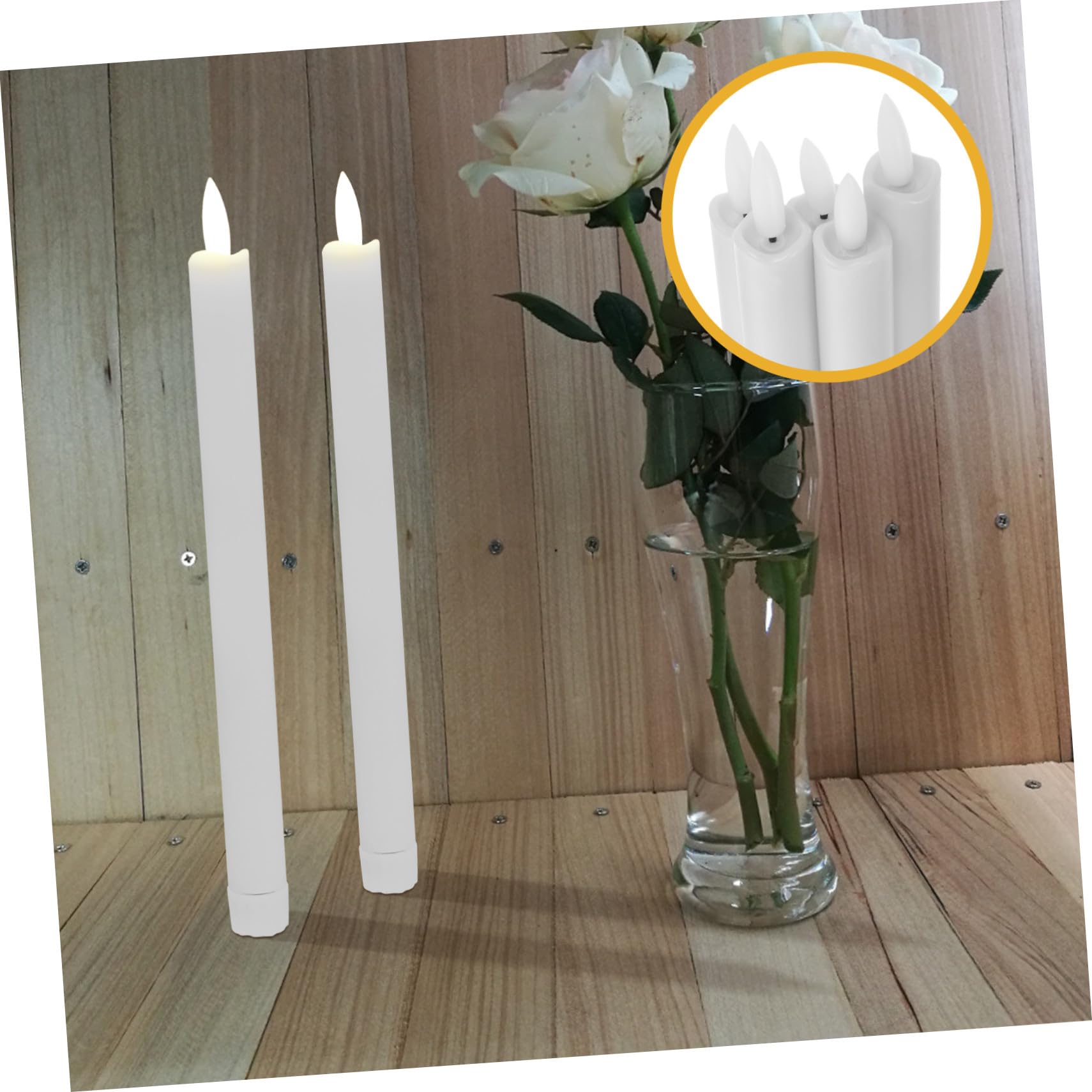 Artibetter Candele LED Elettroniche senza Fiamma 6 Pezzi con Telecomando | Bianco, Design Realistico, Pp, Batteria a Bottone Inclusa, per Tavolo e Festività