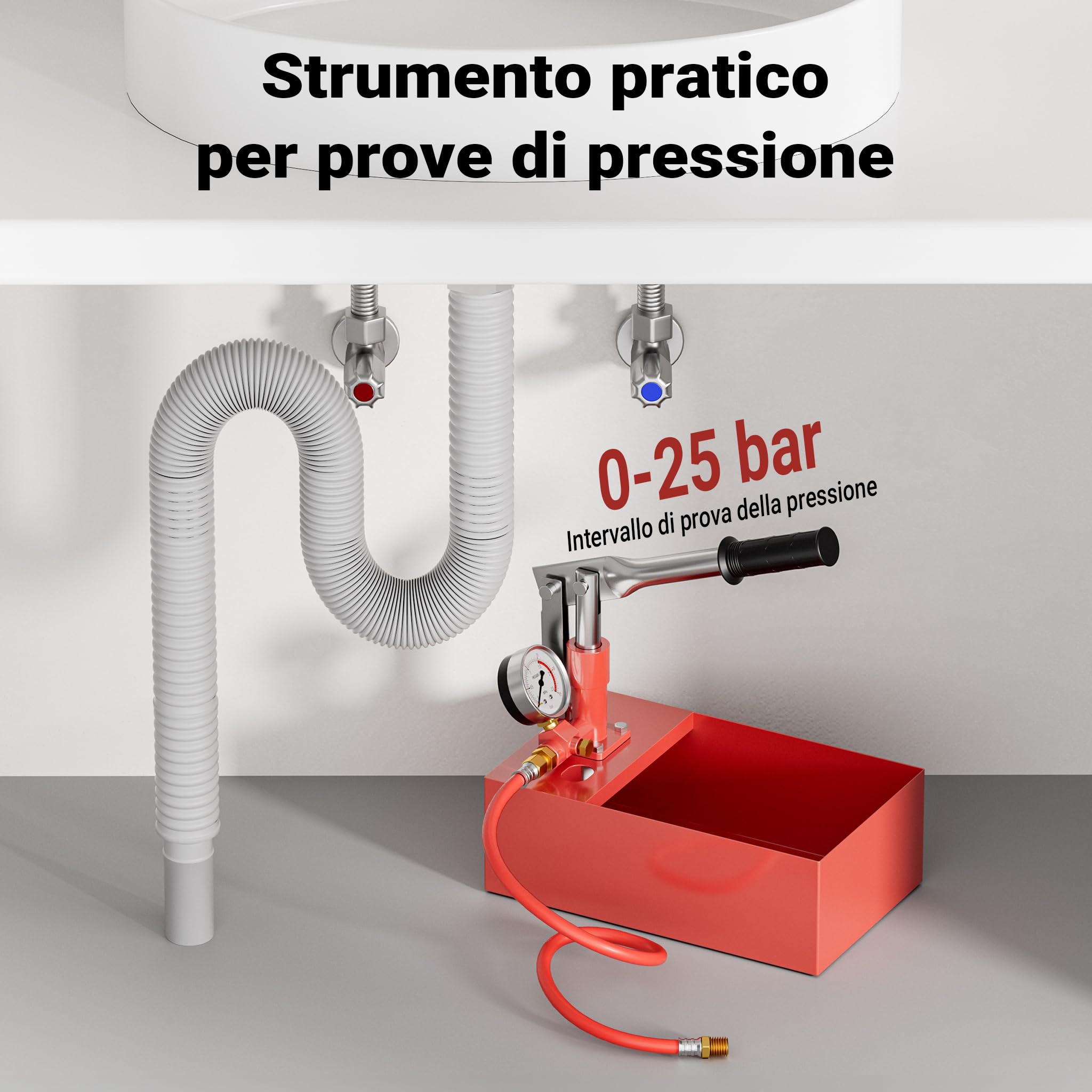 Pompa di riempimento e collaudo 25 bar per impianto solare riscaldamento acqua